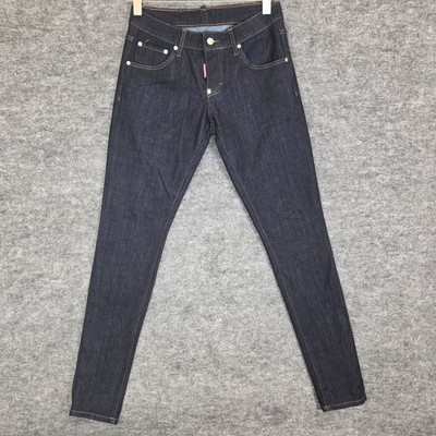 DSQUARED2 Jeans Mens 31X33 Blue Slim Fit Button Fly Skater Stretch Made in Italy
