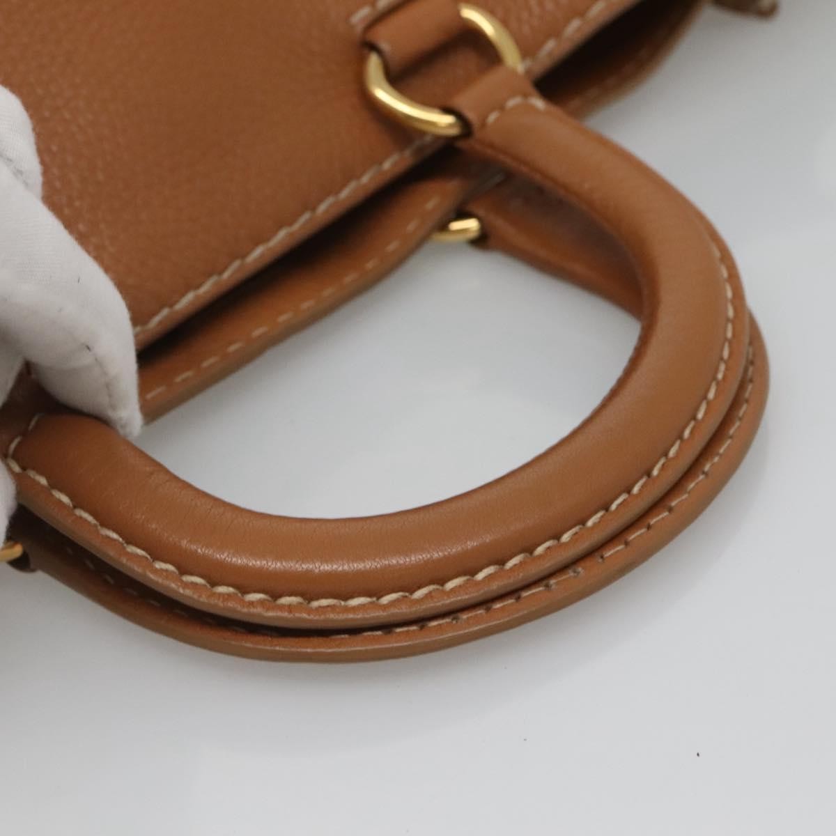 Prada Embossed Logo Convertible Open Tote Vitello Daino Brown Leather Tote Bag thumbnail 8