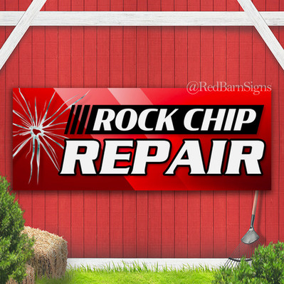 Rock Chip Repair Windshield Glass Repair Indoor Outdoor Banner Sign with grommet