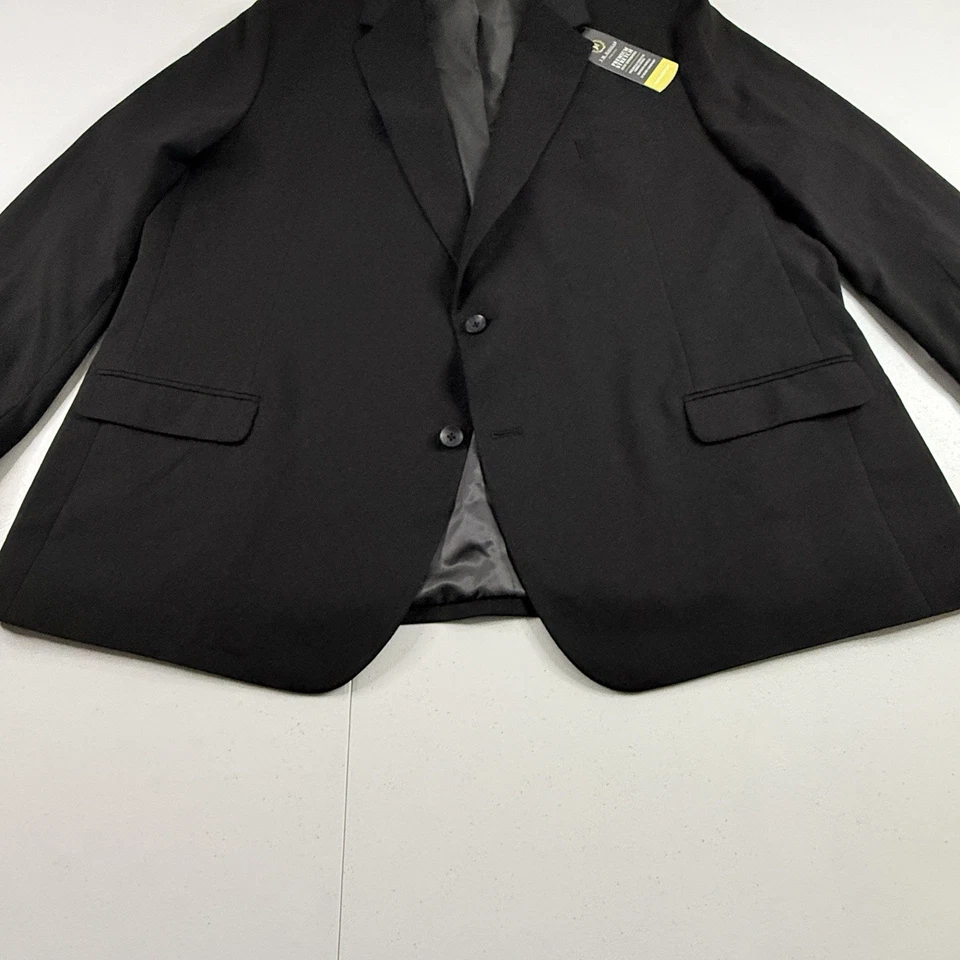 Traje elástico Haggar Premium separado para hombre 56R grande negro abrigo deportivo ajuste a medida Foto 3 de 4