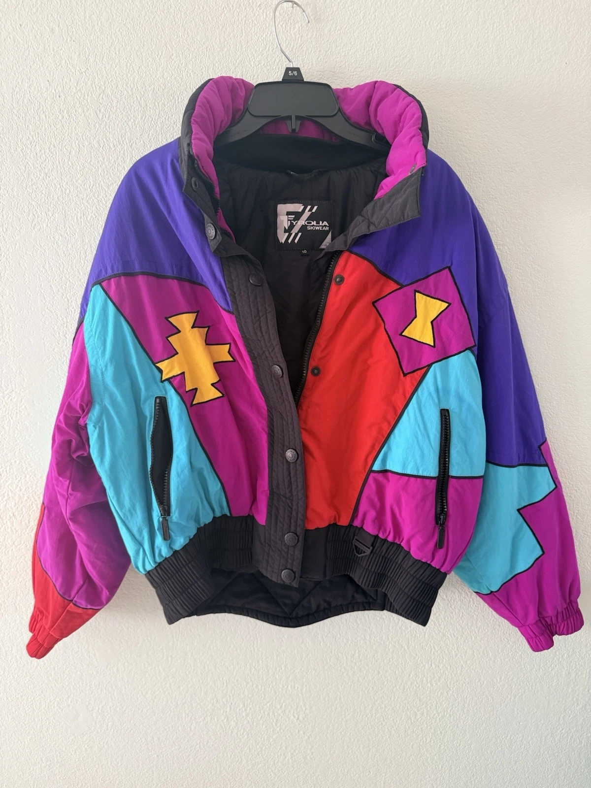 90s Tyrolia VTG Snow Ski Jacket Multicolor Retro Color Size 10 Small / Medium