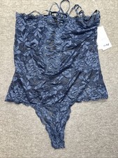 Guess women’s strapless Dante lace bodysuit dress blues medium NWT