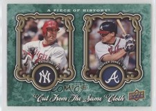 2009 A Piece of History Green 36/149 Mark Teixeira Chipper Jones #CSC-TJ HOF y0i