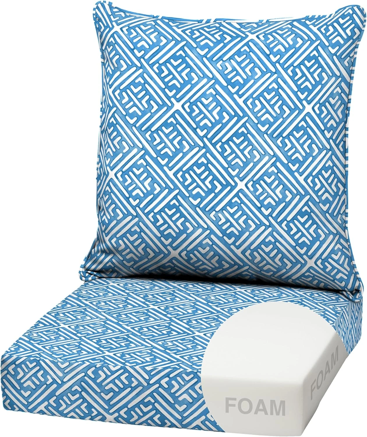 Arden Outdoor Foam Deep Seat Cushion Set, 22 in X 24 In, Weather-Proof, Rain-Pro