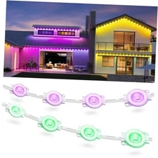  200ft Permanent Outdoor Lights for House, 2025 Smart RGB LED Outside 200FT