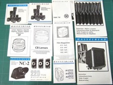 Hasselblad Instruction Manual LOT: lenses, magazines, accessories