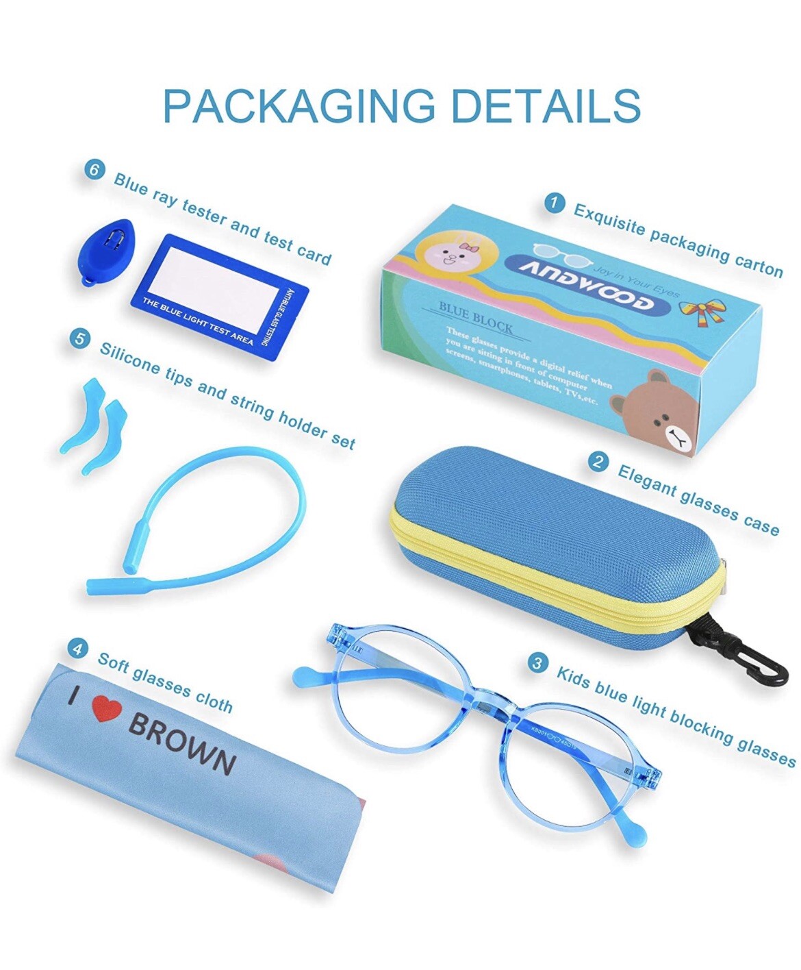 Blue Light Glasses Kids Girls Boys Computer Gaming Anti Blue Ray Age3-12-image