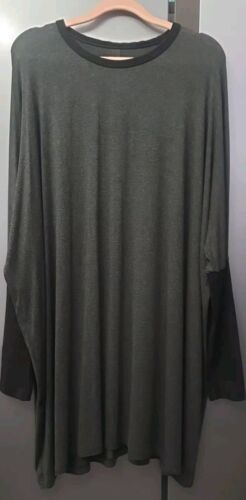 Kalda Grey Oversized Tunic Top Dress Size S Suede Sleeves Lagenlook Minimalistic