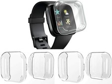 Zotech 4 Pack Full Coverage Soft TPU Bumper Case for Fitbit Sense/Versa 3 Clear