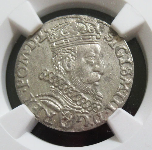 Poland: Sigismund III 3 Groschen (Trojak) 1602 K-OS AU58 NGC, Krakow mint.