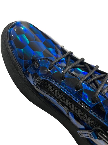 $650 Giuseppe Zanotti Frankie Low Top Glossy Sneakers Fabric Size 44 US 11 - Foto 9 di 18