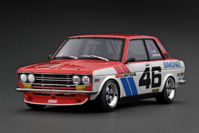 Ignition model IG3308 1/18 Datsun Bluebird 510 Weiß/Rot #46 Modellauto