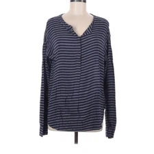 Splendid Women's L Striped Long Sleeve Blouse Preppy Grunge Nautical 