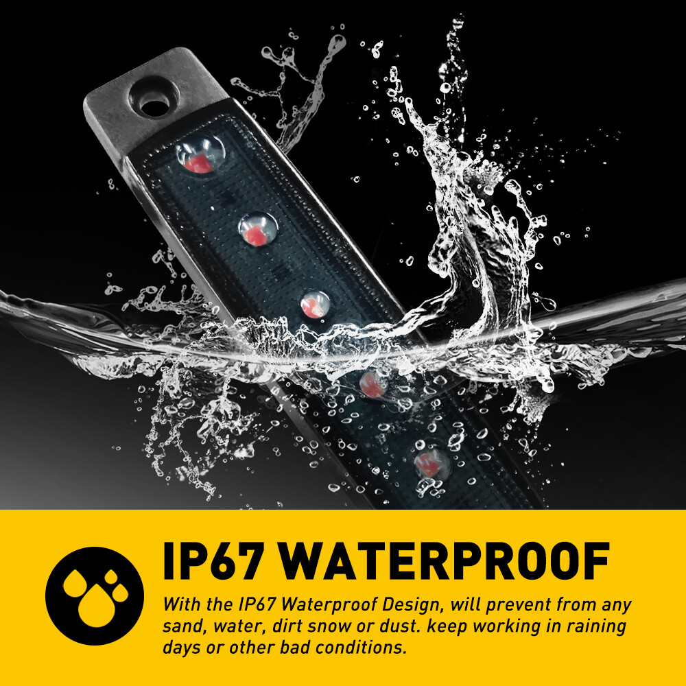 10PCS 3.8" Smoked Red Side Marker Clearance Tail Light LED for Truck Trailer New