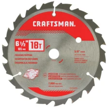 Craftsman 6-1/2 in. D X 5/8 in. Thin Kerf Carbide Circular Saw Blade 18 teeth