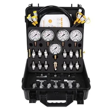 Hydraulic Pressure Test Kit 5 Gauges 13 Couplings 14 Tee Connectors 5 Test Hoses