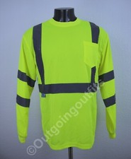 NWD Pyramex Hi-Vis Work Wear Class 3 Men's Great Lake Long Sleeve Shirt Size L