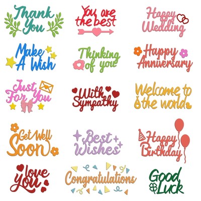 Word Die Cut for Card Making Blessing Word Metal Cutting Dies Congratulations...