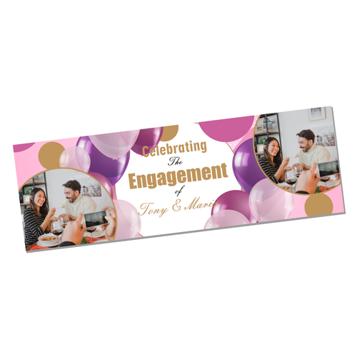 Engagement Banner with 2 Photos: Custom Decor for Your Love Celebration - Picture 4 of 4
