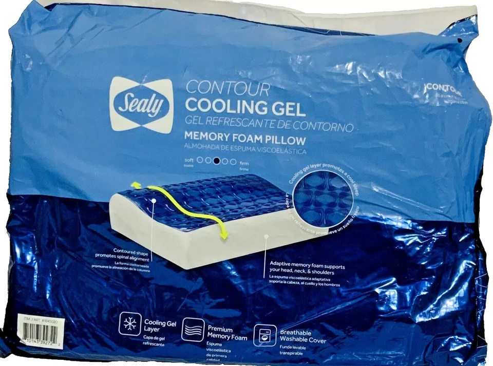 Sealy Cooling Gel Contour Memory Foam Pillow - Image 2 of 4