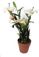 Realistic Foliage Artificial Lily Flower Bonsai Plant Large 80cm Potted Realistic Foliage Artificial Lily Flower Bonsai Plant Large 80cm Potted