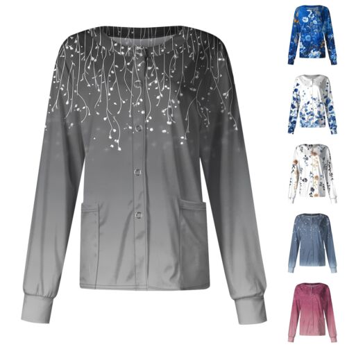 Women's Casual Long-sleeved Single-breasted Floral Printed Protective Clothing