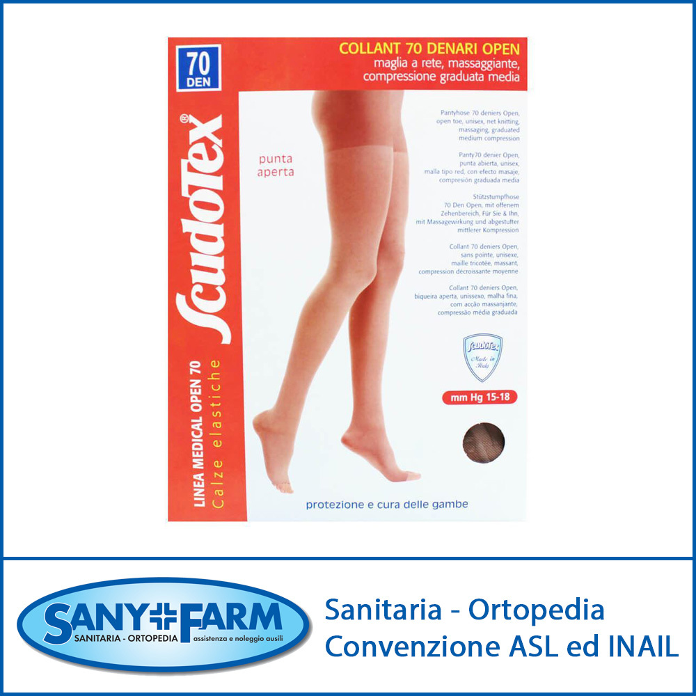 823 AUTOREGGENTE 70 DEN PUNTA APERTA CALZE PREVENTIVE COMPRESSIONE