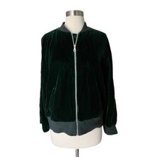 Frame Green Velvet Bomber Jacket L