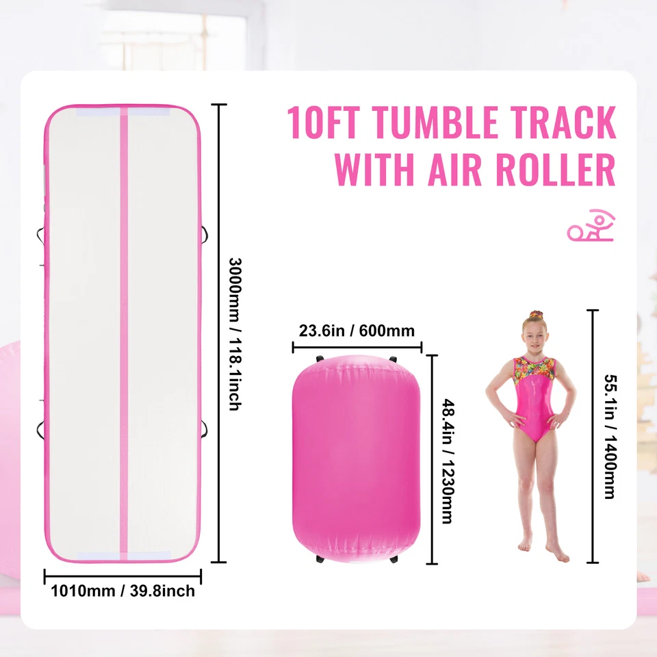 Uimoso 2 peças conjunto de pista de ar inflável tapete de ginástica com bomba - Imagem 2 de 4