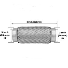 76 MM (3 INCH) X 200 MM (8 INCH) EXHAUST FLEXI PIPE FLEX JOINT FLEXIBLE TUBE