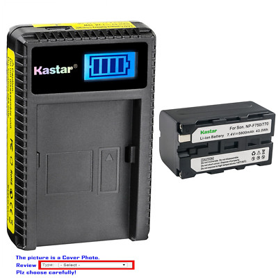 Kastar Battery USB LCD Charger for Atomos NP-F750 NP-F770 Atomos Shogun Flame