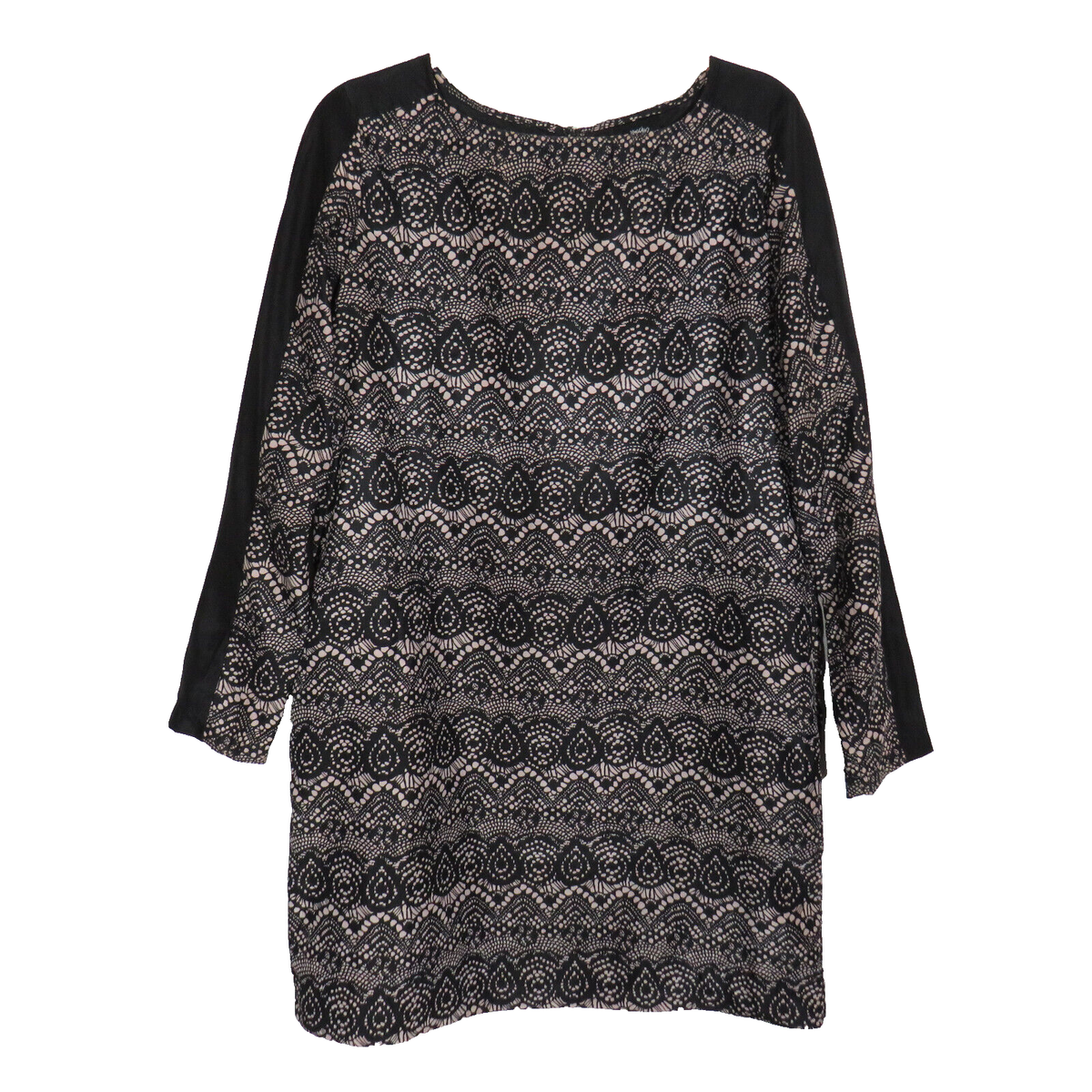 mossimo black lace dress Mossimo Black Long Sleeve Lace Look Shift Dress -Pockets- Size Medium