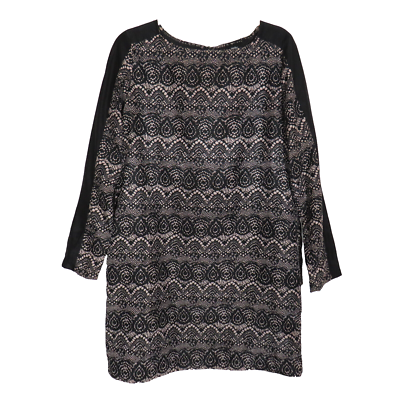 Mossimo Black Long Sleeve Lace Look Shift Dress -Pockets- Size Medium | eBay Mossimo Black Long Sleeve Lace Look Shift Dress -Pockets- Size Medium | eBay
