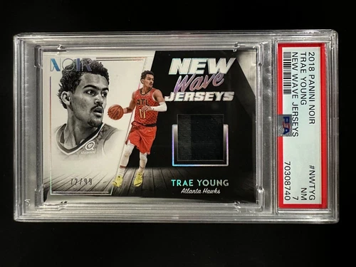 2018 Panini Noir #NWTYG Trae Young - RC New Wave Jerseys /99 - PSA 7