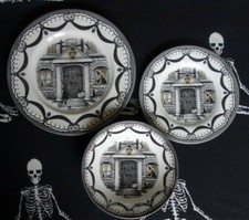 New Royal Stafford Halloween House Dinner Side Plate Bowl Set Goth TkMaxx