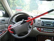 The Club Twin Hooks Steering Wheel Lock, Red Two keys 