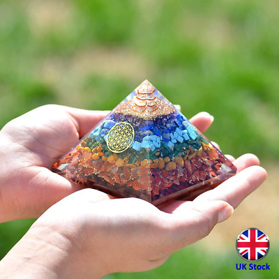 7 Chakra Orgon Spirituelle Reiki Pyramide mit Kristallspitze - UK Ware