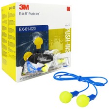 3M EAR EX-01-020 PUSH-INS Reusable Foam Corded 35db Ear Plugs Comfort & Safety