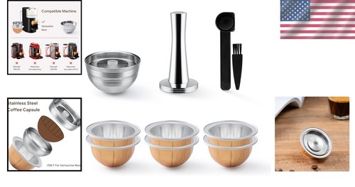 Eco-Friendly Vertuo Next Reusable Pod Set with Coffee Capsule Tamper - 3 Sizes - Picture 2 of 11