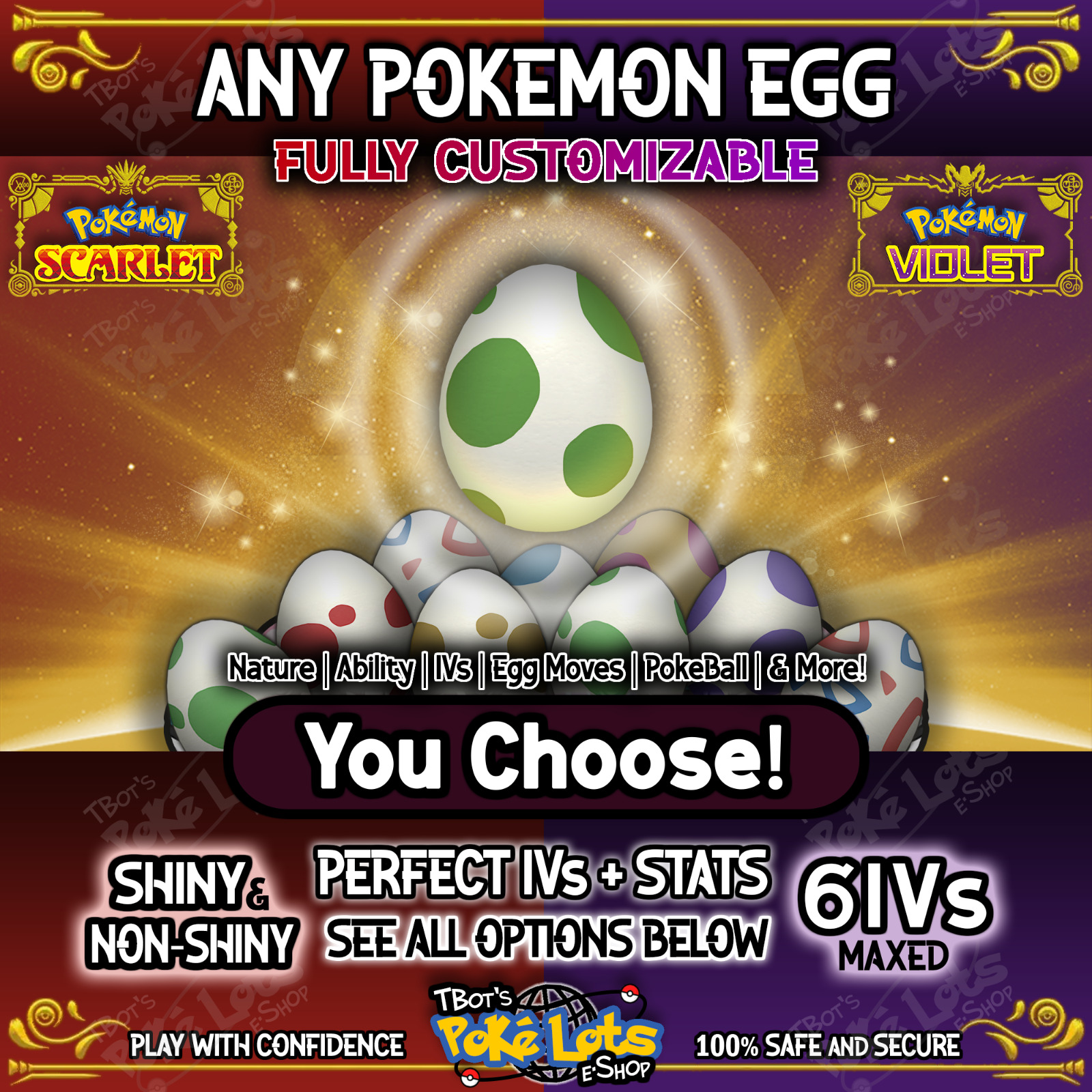 ONLY $1.99 PER EGG: ALL SHINY EGGS 6IV ✨ GOOD NATURE! POKEMON