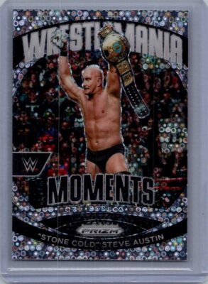 2024 Panini Prizm WWE #10 ''Stone Cold'' Steve Austin WrestleMania Moments