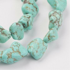 Natural Cyan Turquoise Beads 7 12 x 5 11mm hole-1mm appr 37pcs/15.55"