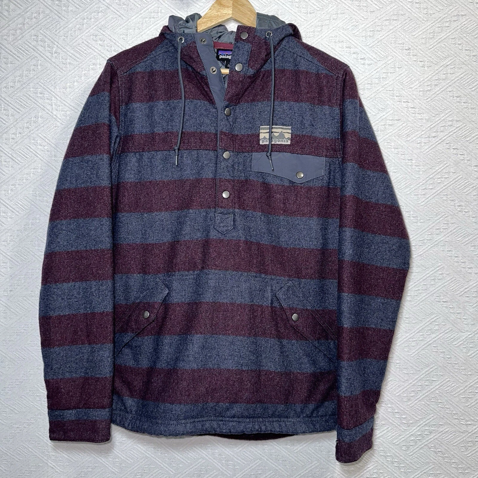 patagonia reclaimed wool snap-t insulated quilted hoodie