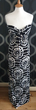 STELLA Black & White Tie Dye Strapless Maxi Dress Size L