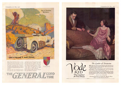 1920s General Cord Tires & Vode Kid Shoes Print Advertisement 2 Page Ad ...
