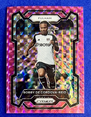 Bobby De Cordova Reid 2023-24 Panini Prizm Premier League PINK MOSAIC 160 FULHAM