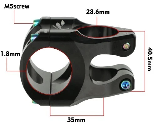 MTB Mountain Bike Bicycle Handlebar Stem 35mm 31.8mm Bronze - Image 3 of 4