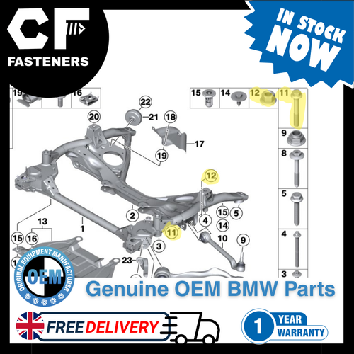 1x NEW GENUINE BMW - Front Lower REAR Arm to Subframe Bolt F20 F21 - Picture 2 of 2