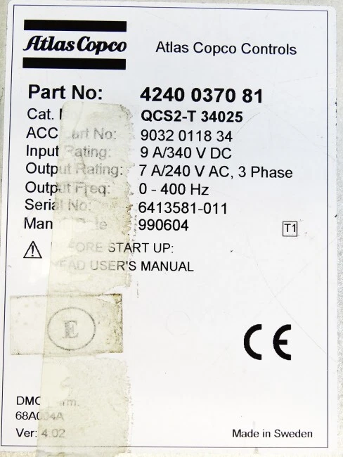 Módulo de servocontrol Atlas Copco QCS2-T 34025 QCS2-T 340 25 4240 0370 81 -usado- Foto 3 de 4