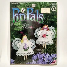 Designs for the Needle Cross Stitch Pin Pals Clothespin Angel Kit 2302 Happiness